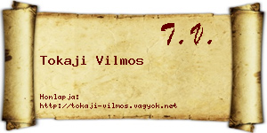Tokaji Vilmos névjegykártya